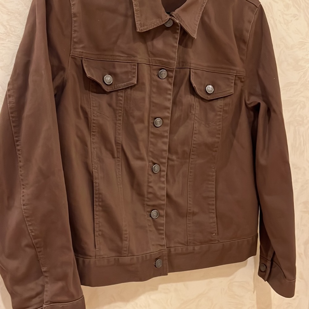Appleseed's Brown Cotton Buttoned Jacket Size L - Picture 4 of 6